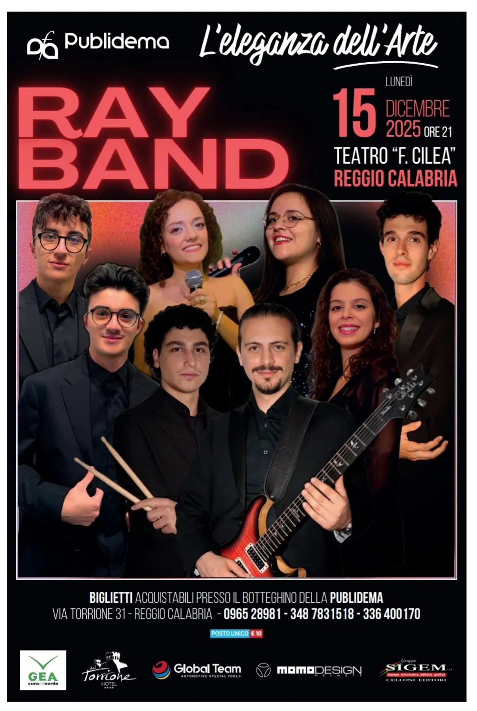 Reggio,\u00A0al via “L’Eleganza dell’Arte”, si parte stasera con la Ray Band\n