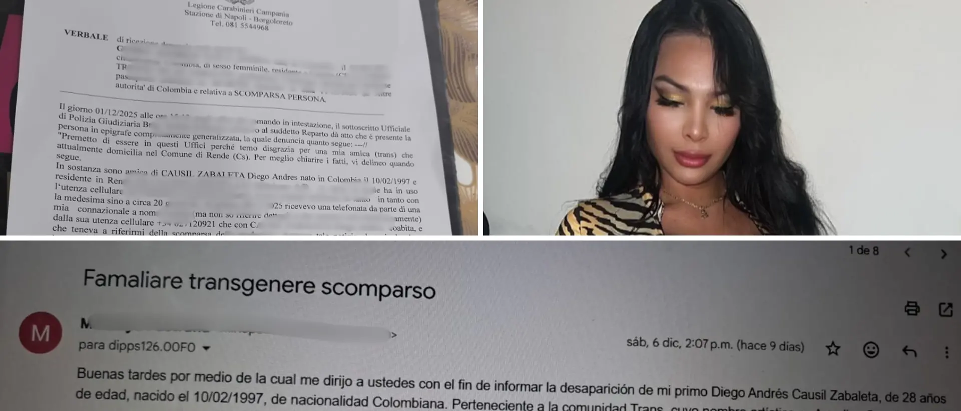 Scomparsa Angelica Causil, indagini in tutte le direzioni: inchiesta aperta e accertamenti tra Napoli e Cosenza\n
