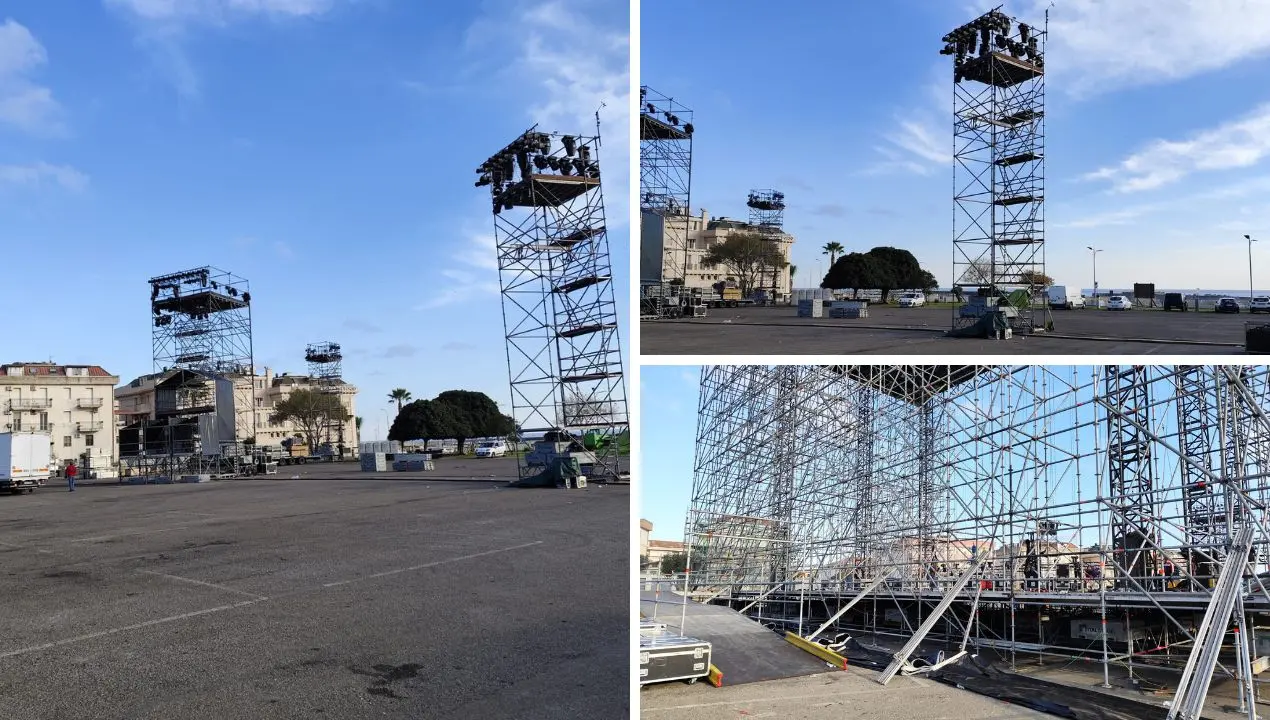 Verso il Capodanno Rai, a Catanzaro iniziati i lavori per la costruzione del palcoscenico che ospiterà L’anno che verrà\n