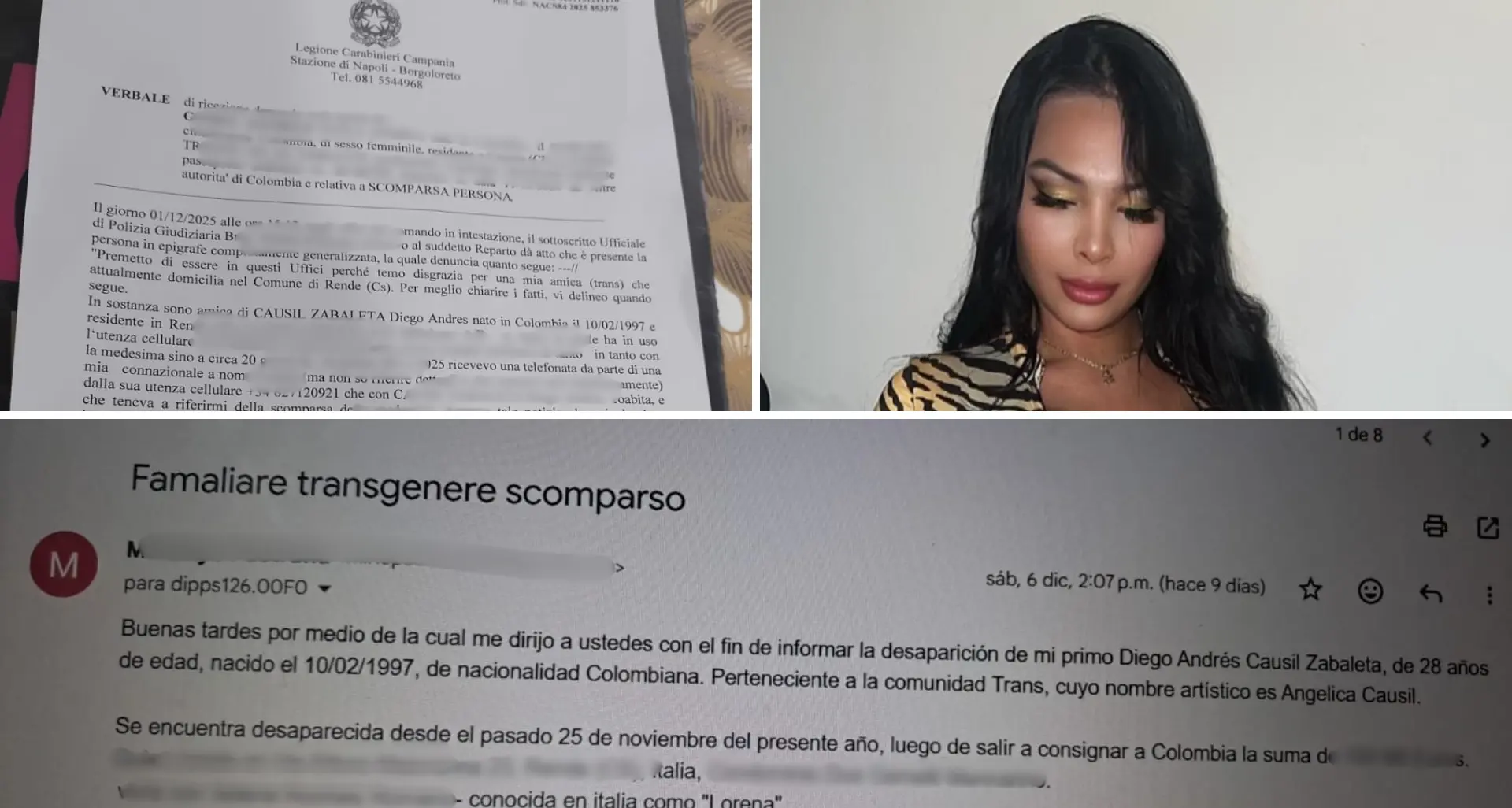 Scomparsa Angelica Causil, scatta l’inchiesta: indagini a tappeto tra Napoli e Cosenza\n