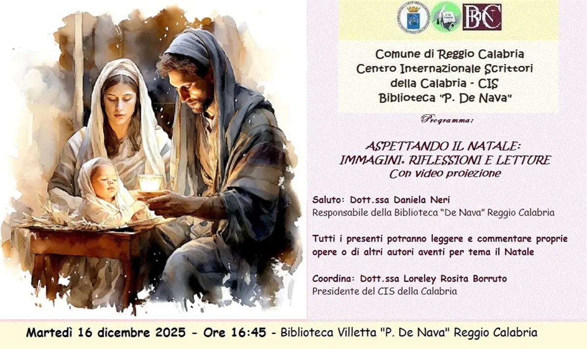 A Reggio l’incontro “Aspettando il Natale: immagini, riflessioni, letture e musica”\n