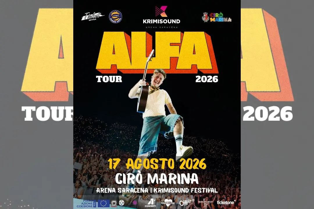 KrimiSound 2026, il 17 agosto all’Arena Saracena di Cirò Marina arriva Alfa con il suo nuovo tour estivo