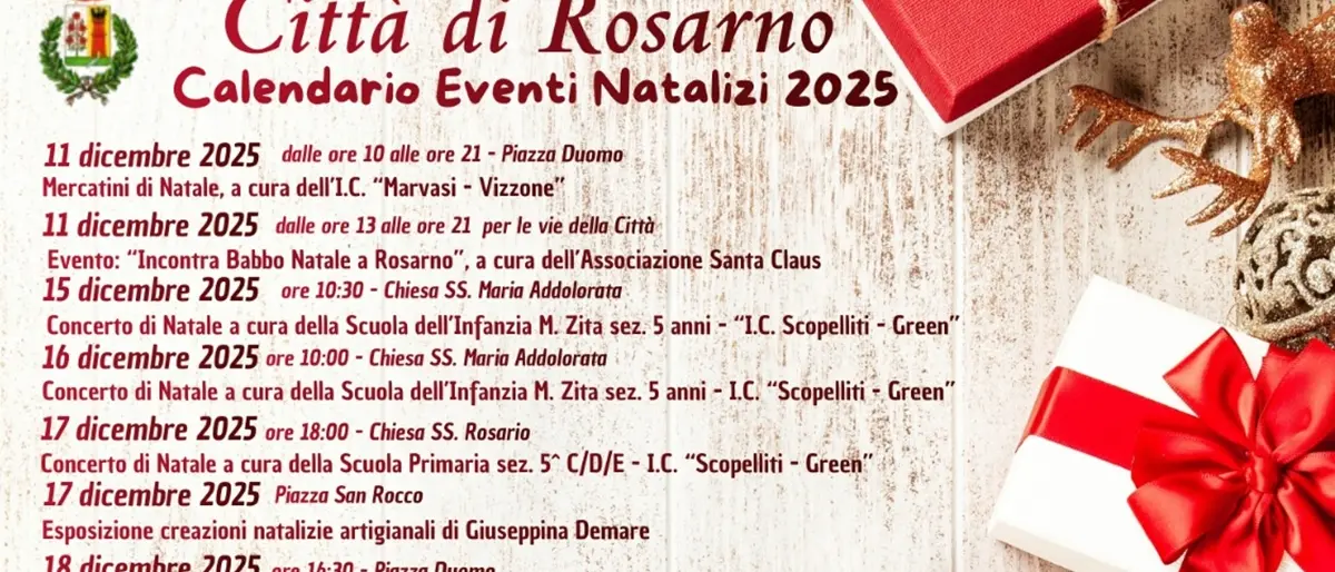 A Rosarno si accende il Natale: presentato il Cartellone degli Eventi 2025\n