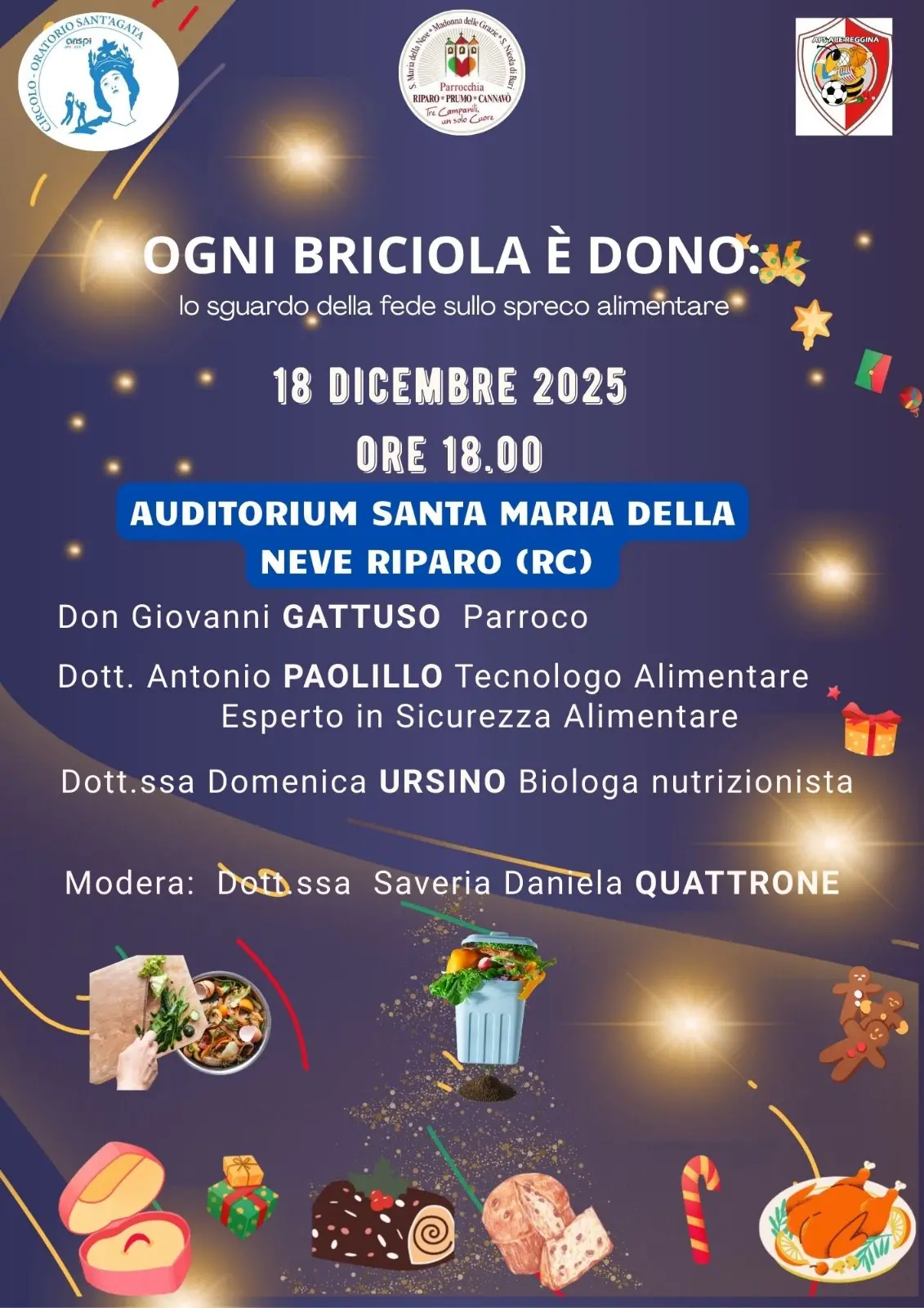 All’Auditorium Santa Maria della Neve di Riparo incontro\u00A0per riscoprire il valore del cibo tra spiritualità, scienza e condivisione\n