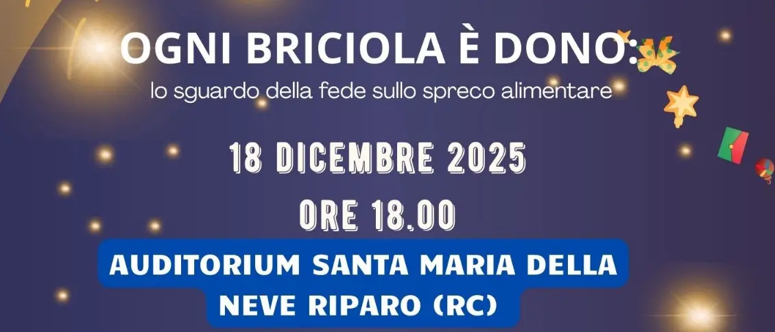 All’Auditorium Santa Maria della Neve di Riparo incontro\u00A0per riscoprire il valore del cibo tra spiritualità, scienza e condivisione\n