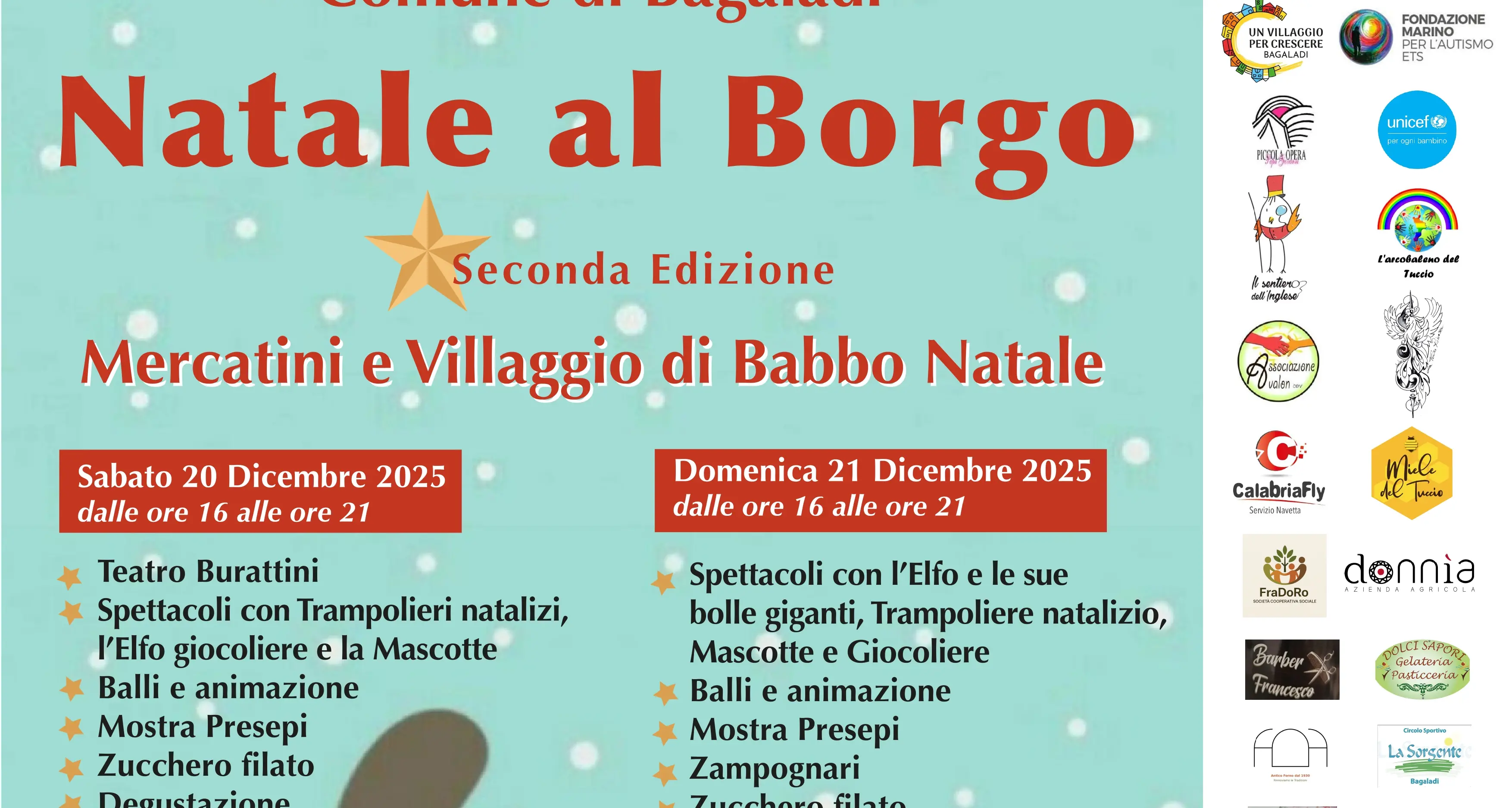 Bagaladi si accende di Natale: due giorni di festa nel borgo\n