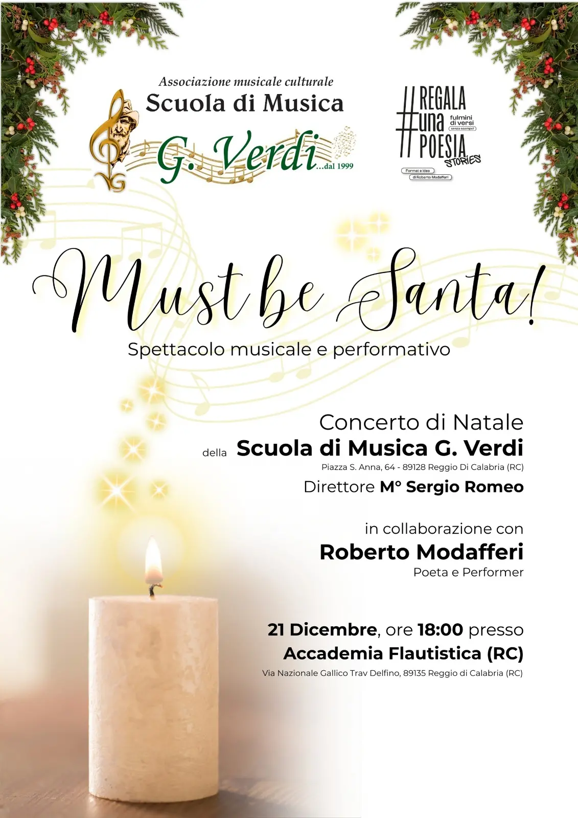 “Must Be Santa”: concerto di Natale della Scuola di Musica Giuseppe Verdi\n