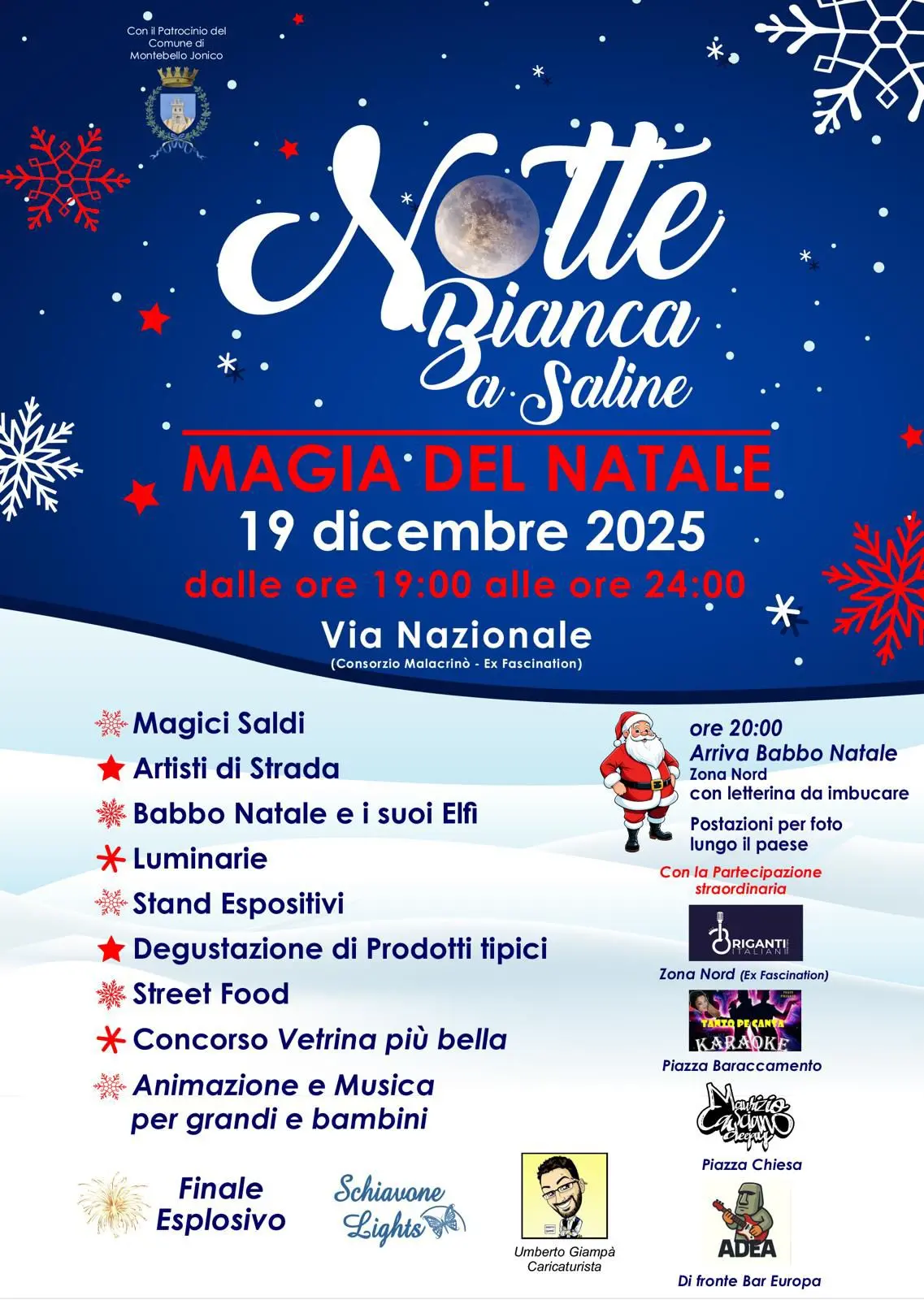 Torna la Notte Bianca a Saline: magia, festa e Natale lungo la Via Nazionale\n