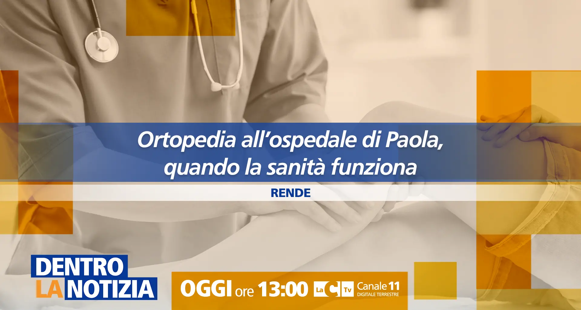 Quando la sanità funziona in Calabria, a Dentro la Notizia il caso dell’Ortopedia di Paola\n