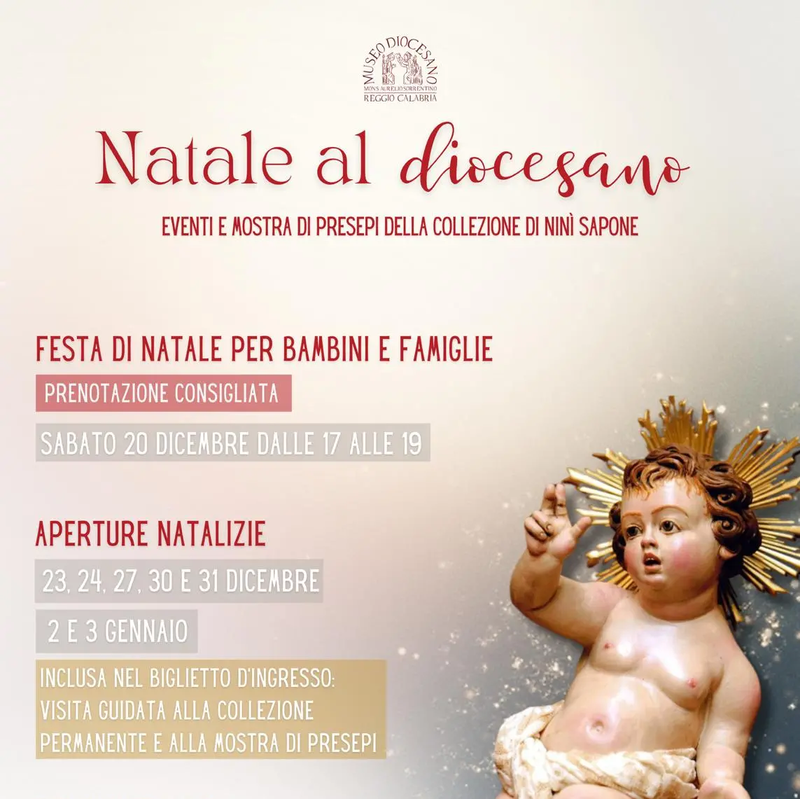Il Museo diocesano apre il Natale ai più piccoli: giochi, attività e Presepi dal mondo per un pomeriggio di festa condivisa\n
