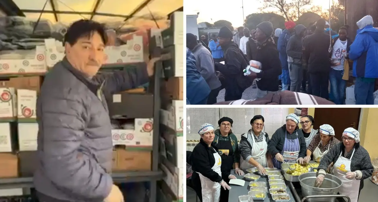 Pranzi, coperte e abiti ai migranti della tendopoli:\u00A0«Per loro non c'è Natale, non hanno neanche gli occhi per piangere»