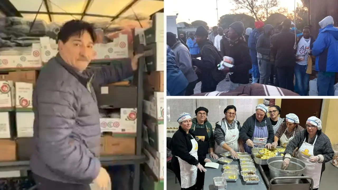 Pranzi, coperte e abiti ai migranti della tendopoli:\u00A0«Per loro non c'è Natale, non hanno neanche gli occhi per piangere»