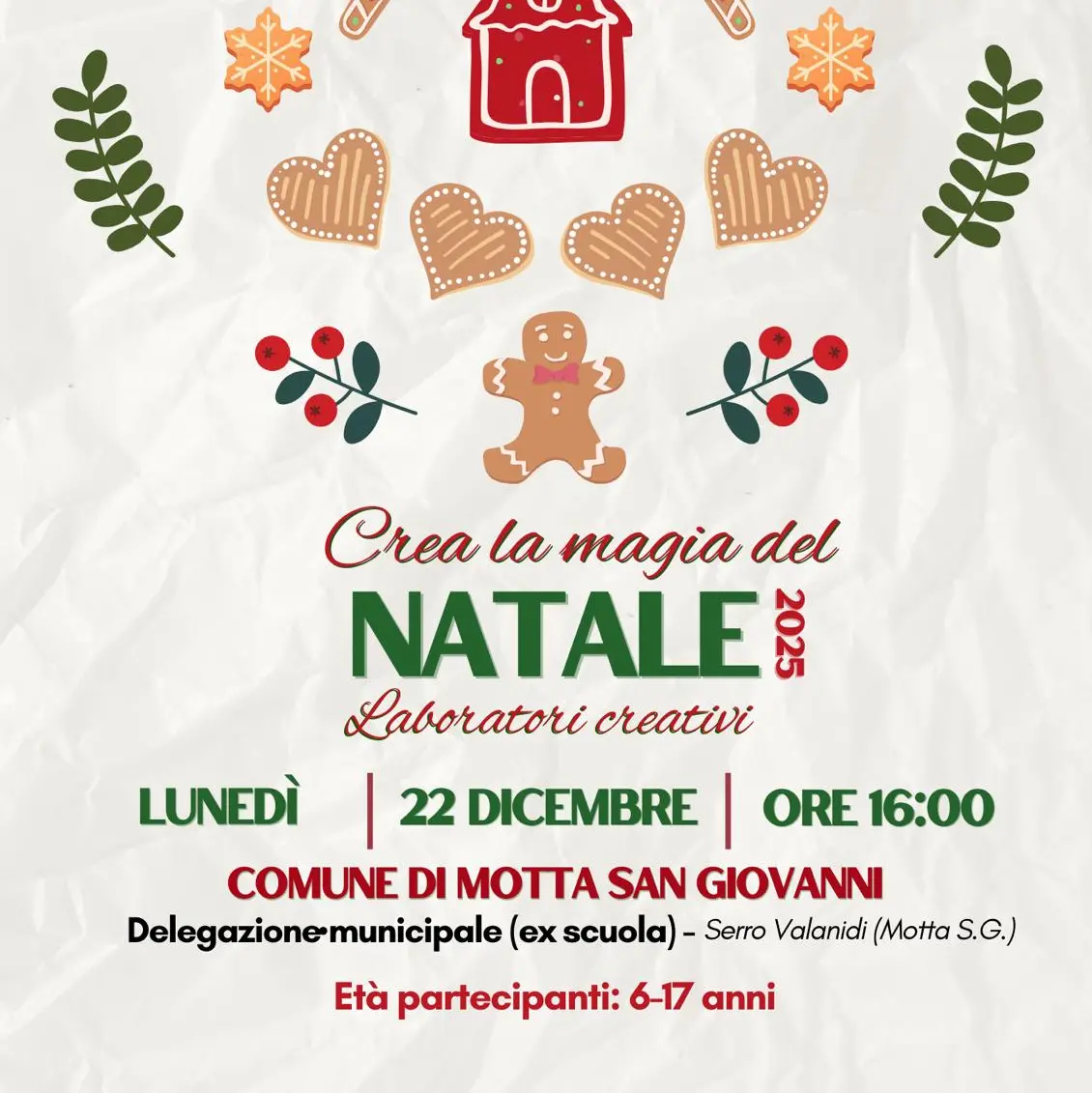 “Crea la magia del Natale”, a Serro Valanidi laboratori creativi aperti a tutti\n