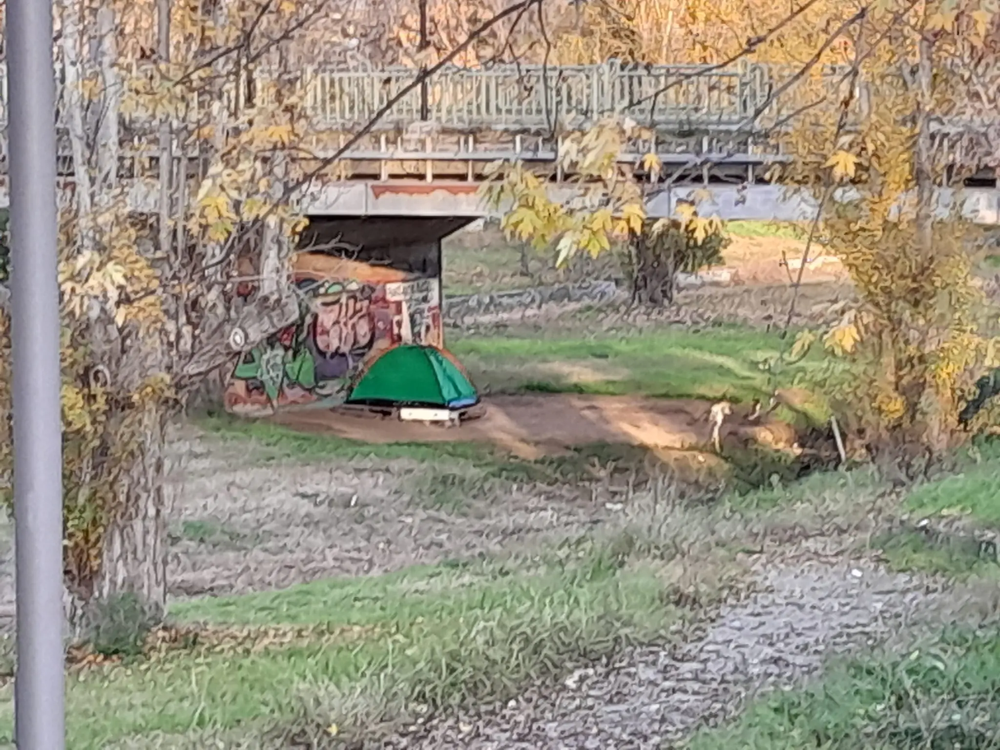 «Dopo la famiglia del bosco, l’uomo nel parco», la denuncia social su una misteriosa tenda nel spazio green a Rende