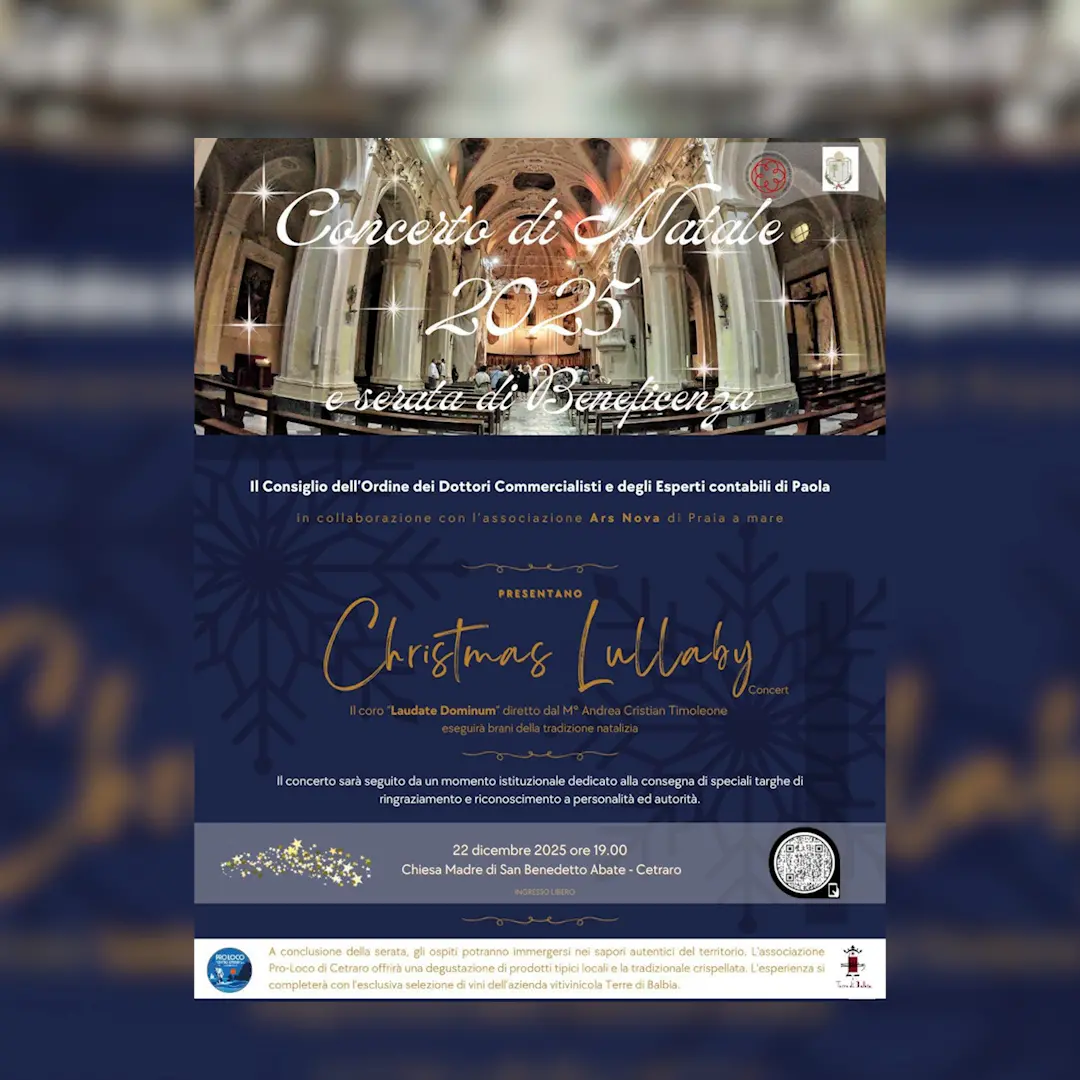 A Cetraro tutto pronto per il Concerto di Natale dei Commercialisti di Paola, tra\u00A0musica e riconoscimenti\n