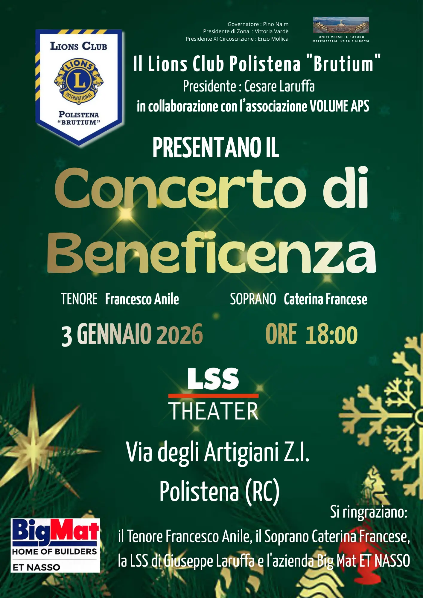 Polistena, musica e solidarietà: concerto di beneficenza promosso dal Lions Club Brutium\n