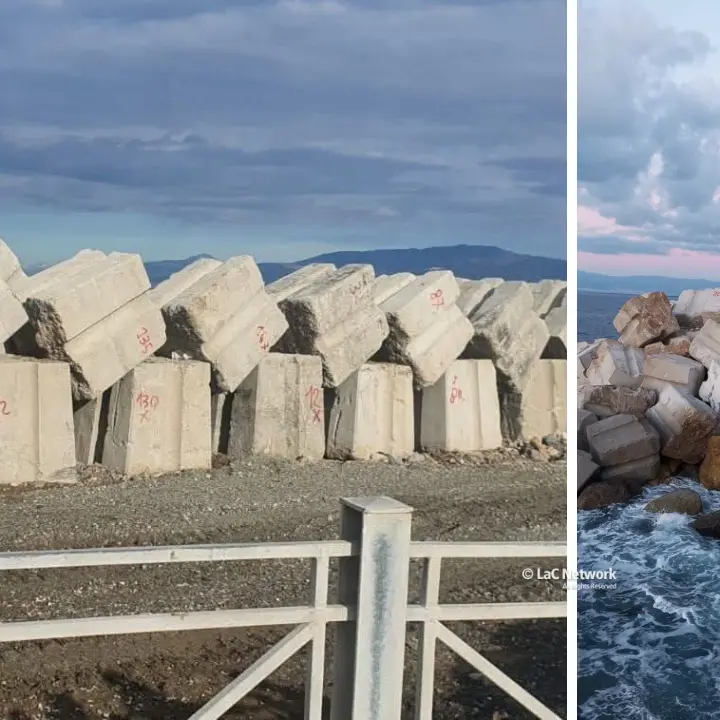 Pizzo, dove sicurezza non fa rima con bellezza. E la spaventosa barriera frangiflutti è messa lì a proteggere il nulla\n