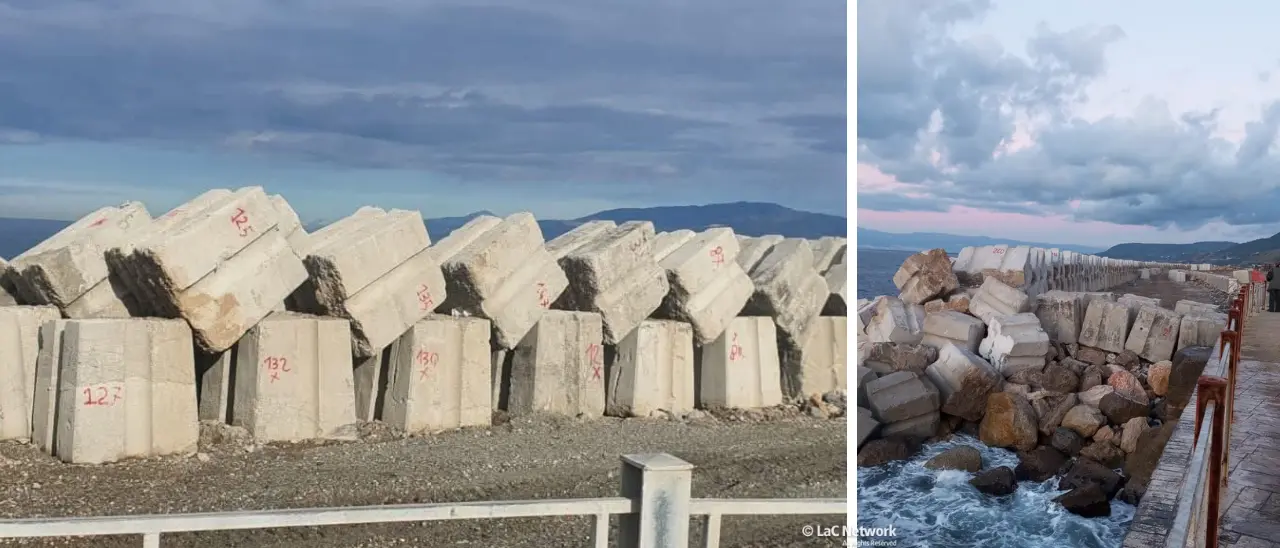 Pizzo, dove sicurezza non fa rima con bellezza. E la spaventosa barriera frangiflutti è messa lì a proteggere il nulla\n