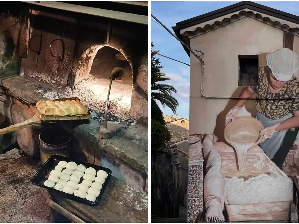 Città della seta e ora anche del pane, a Mendicino si riaccendono i forni e si dedica un murale all’arte dell’impasto