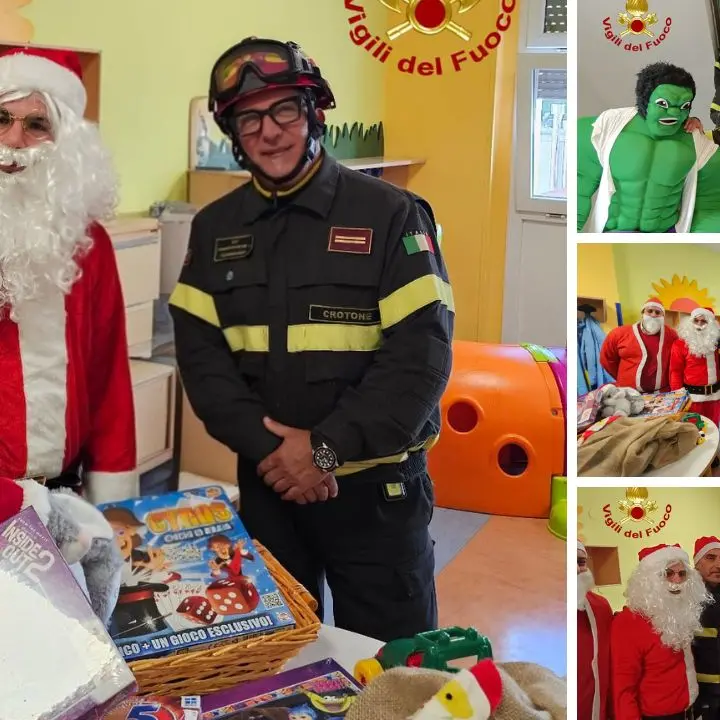 Crotone, arriva dal cielo la solidarietà dei pompieri ai bambini malati