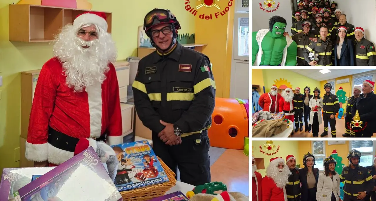 Crotone, arriva dal cielo la solidarietà dei pompieri ai bambini malati