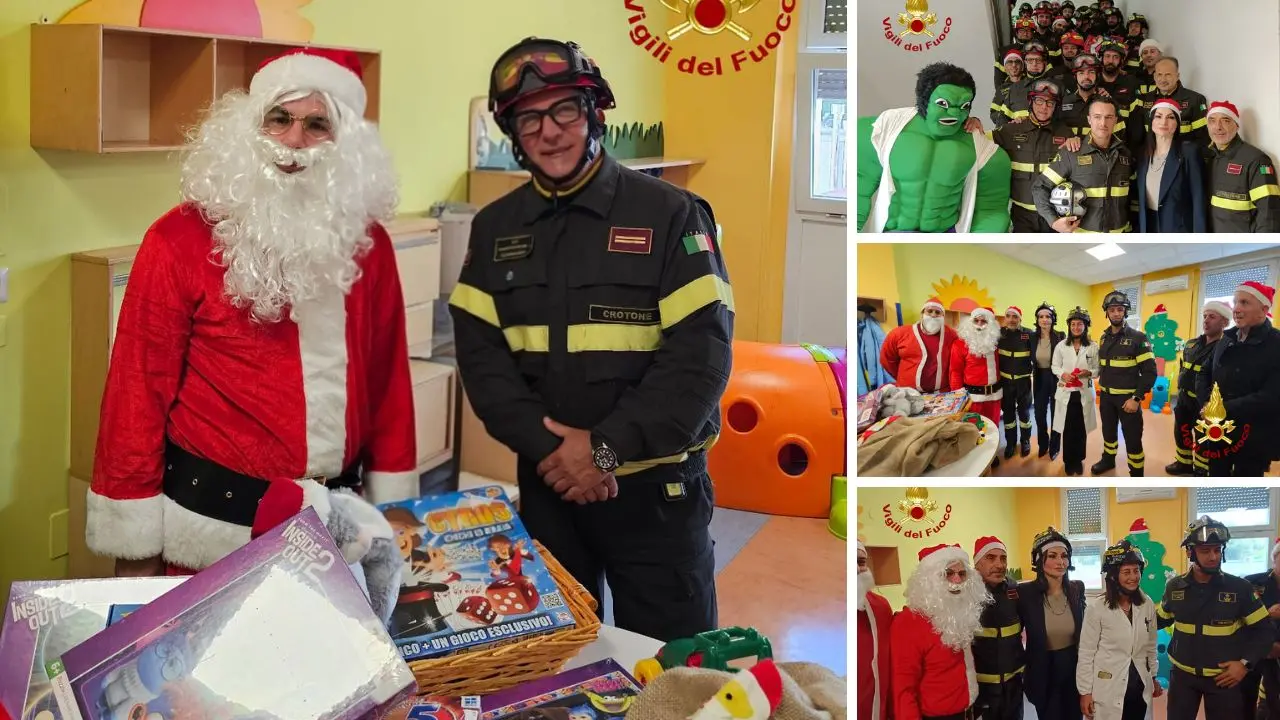 Crotone, arriva dal cielo la solidarietà dei pompieri ai bambini malati