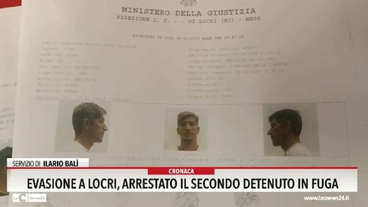 Evasione a Locri, arrestato il secondo detenuto in fuga