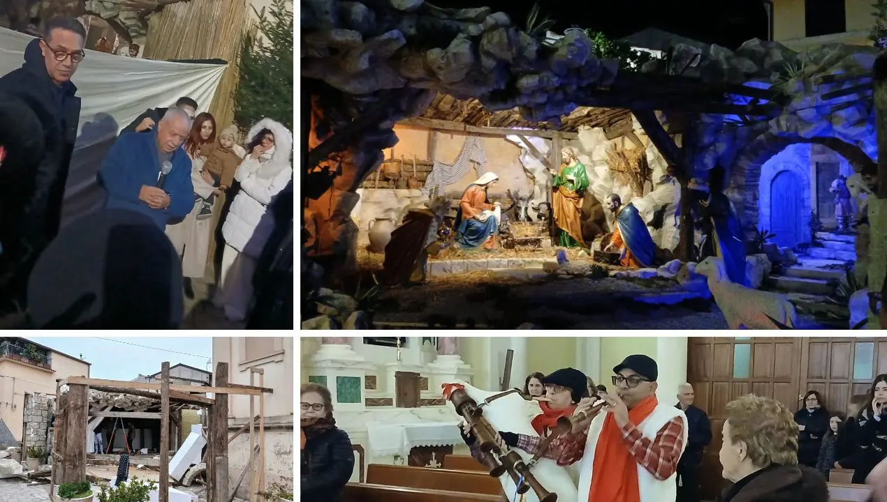 Il maxi presepe in piazza a Potenzoni, un capolavoro d’arte e fede che scalda il Natale in provincia\n