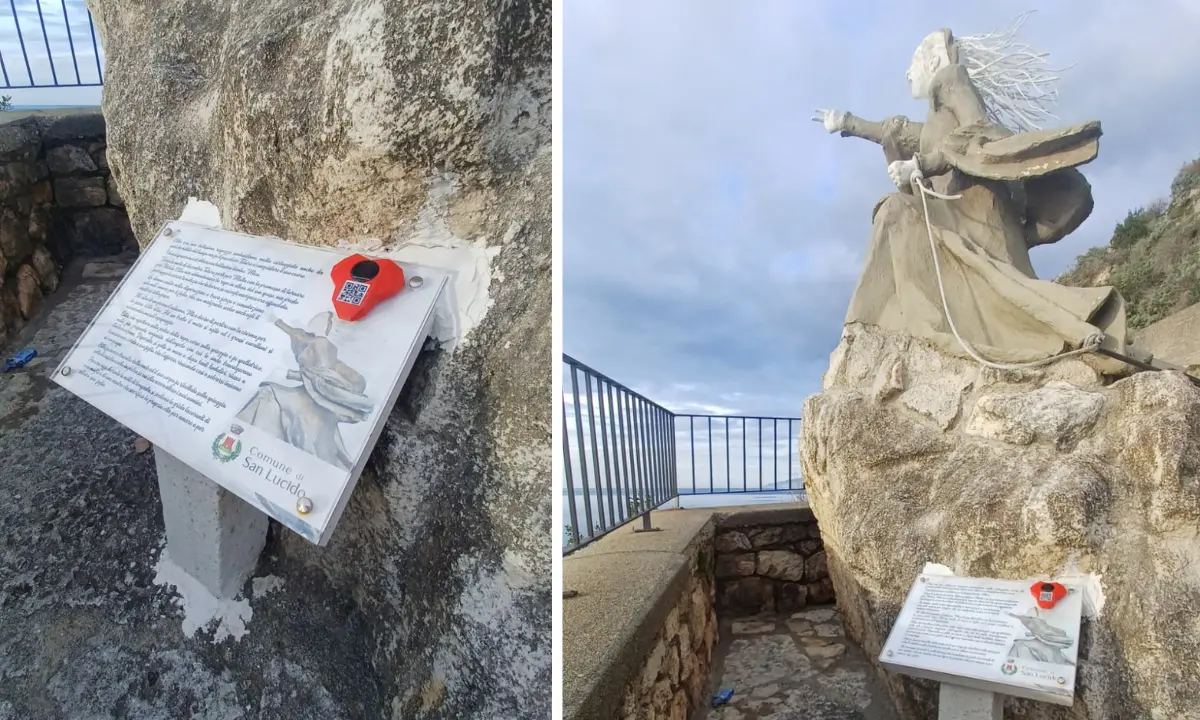 Colonnina in cemento accanto al monumento a Cilla: il paese insorge