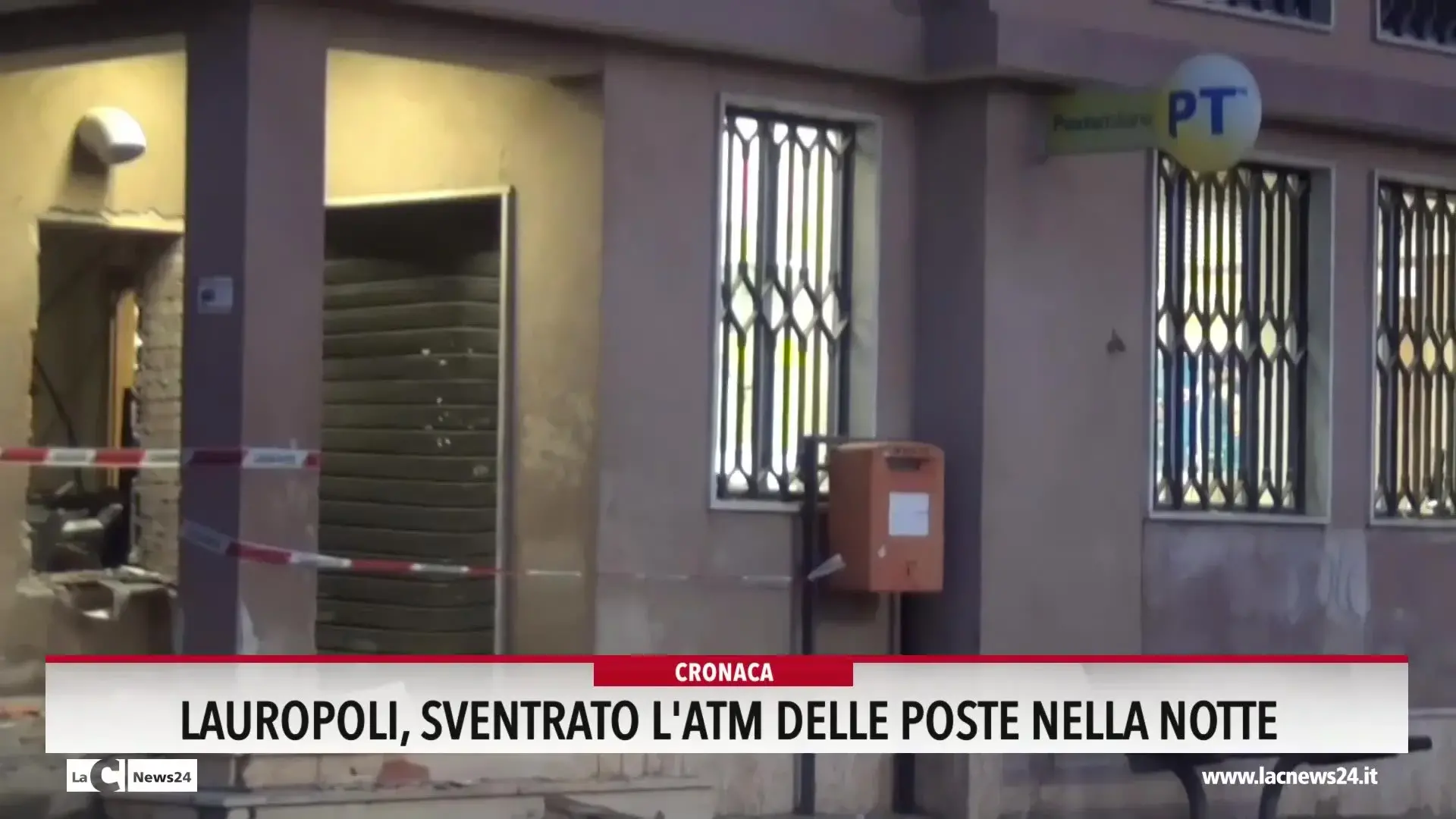 Lauropoli, sventrato l'Atm delle Poste nella notte