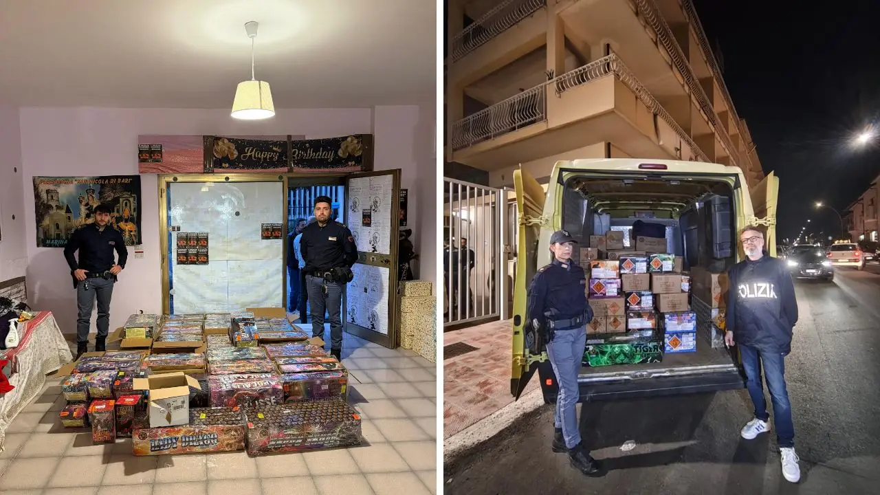 Siderno, sequestrate 5\u00A0tonnellate di materiale pirotecnico: due persone denunciate\n