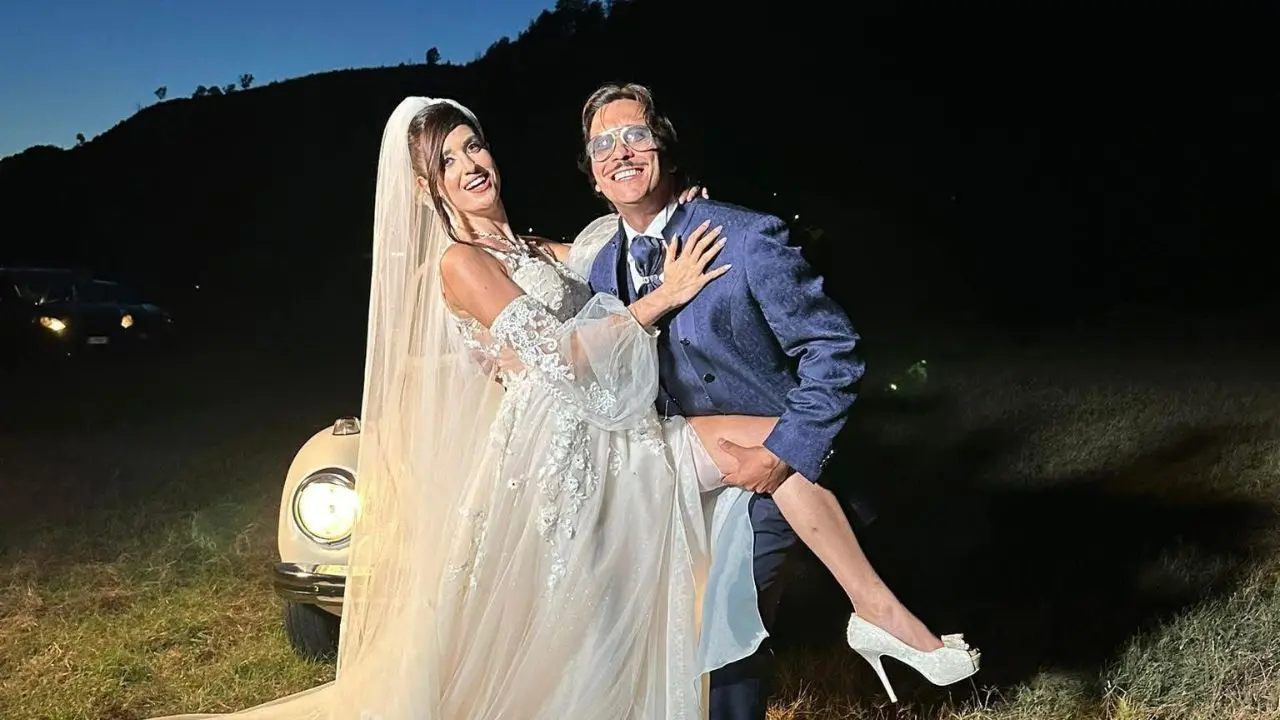 Santino Cardamone ed Eleonora il giorno del loro matrimonio