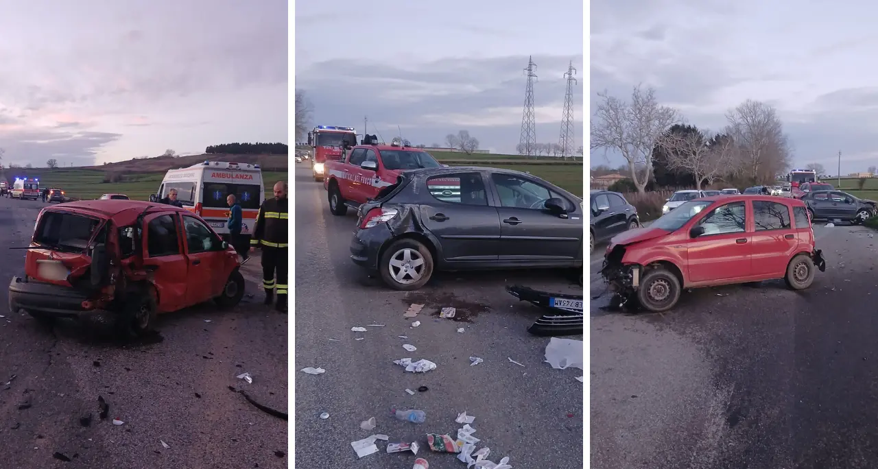 Vibo, spaventoso incidente sulla provinciale che conduce a Tropea: 3 auto coinvolte e 9 feriti tra cui 4 minori\n