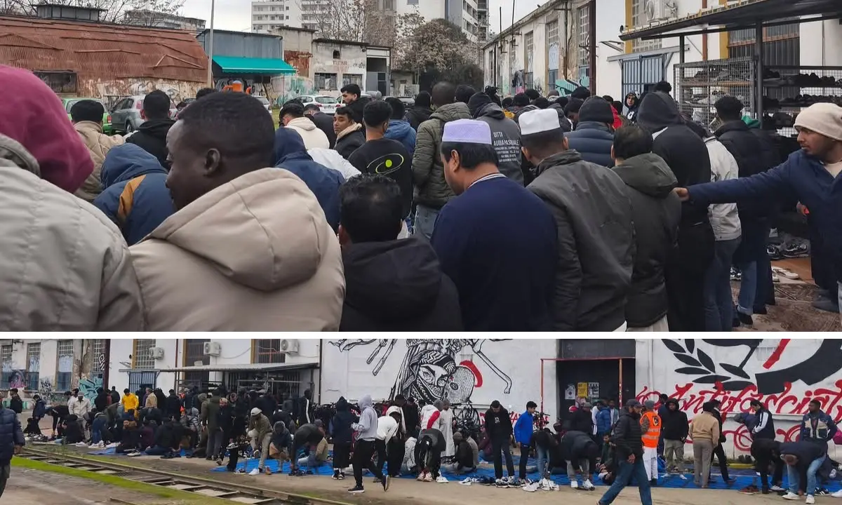 Cosenza, luogo di preghiera troppo piccolo. Decine di mussulmani pregano nel fango\n