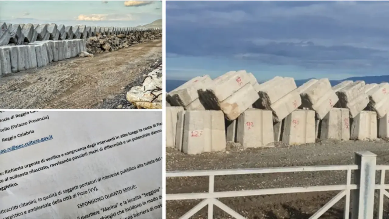 Barriera frangiflutti a Pizzo, i\u00A0cittadini si rivolgono alla Soprintendenza: «Mare “cancellato”, si poteva fare?»\n