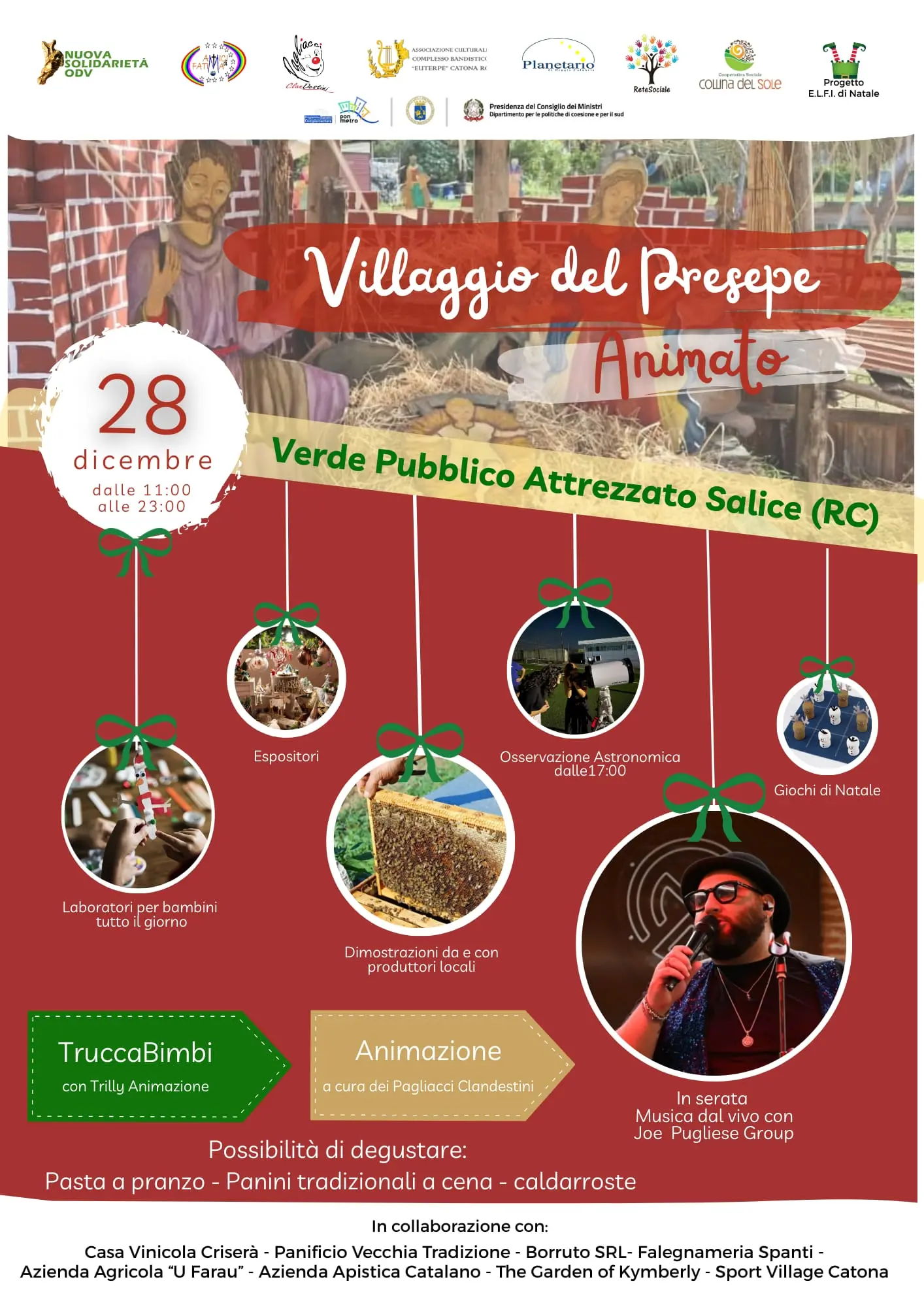 A Salice il Villaggio del Presepe animato\n