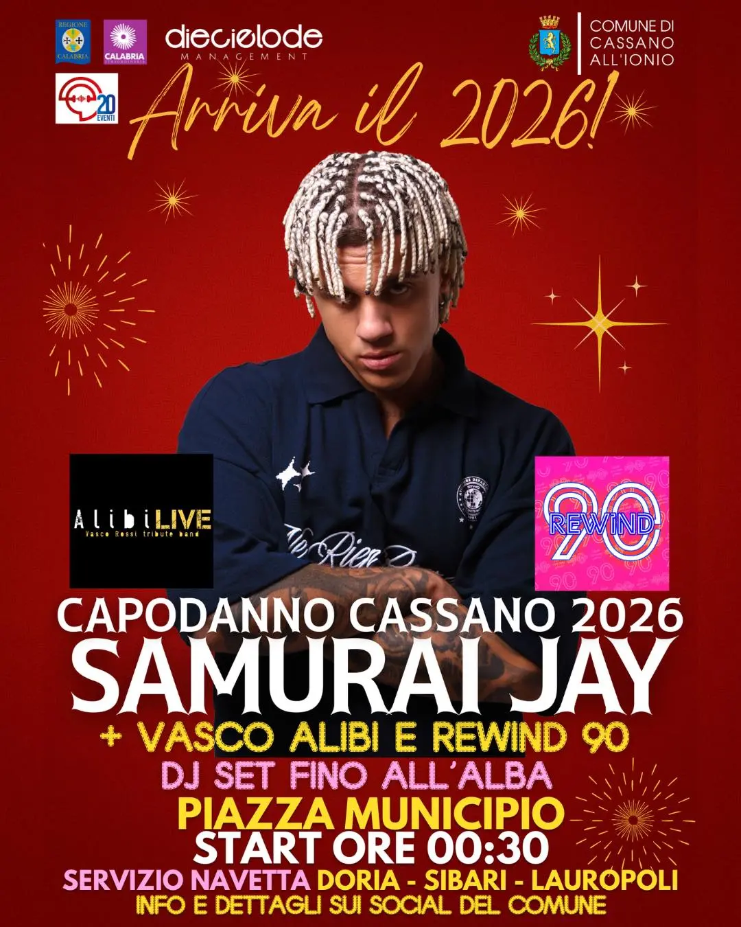Cassano All’Ionio accende il Capodanno 2026: grande evento tra musica, spettacolo e ospiti speciali