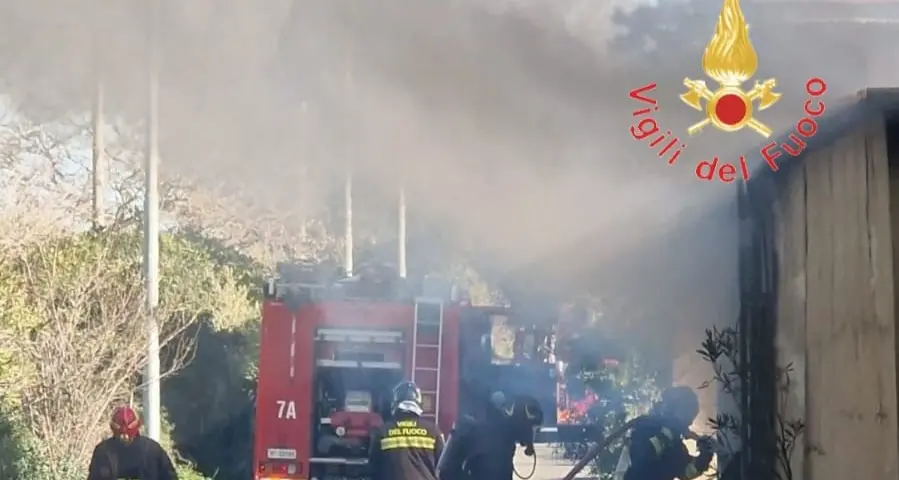 Incendio a Maida, in fiamme un capannone:\u00A0indagini sulle cause in corso\n