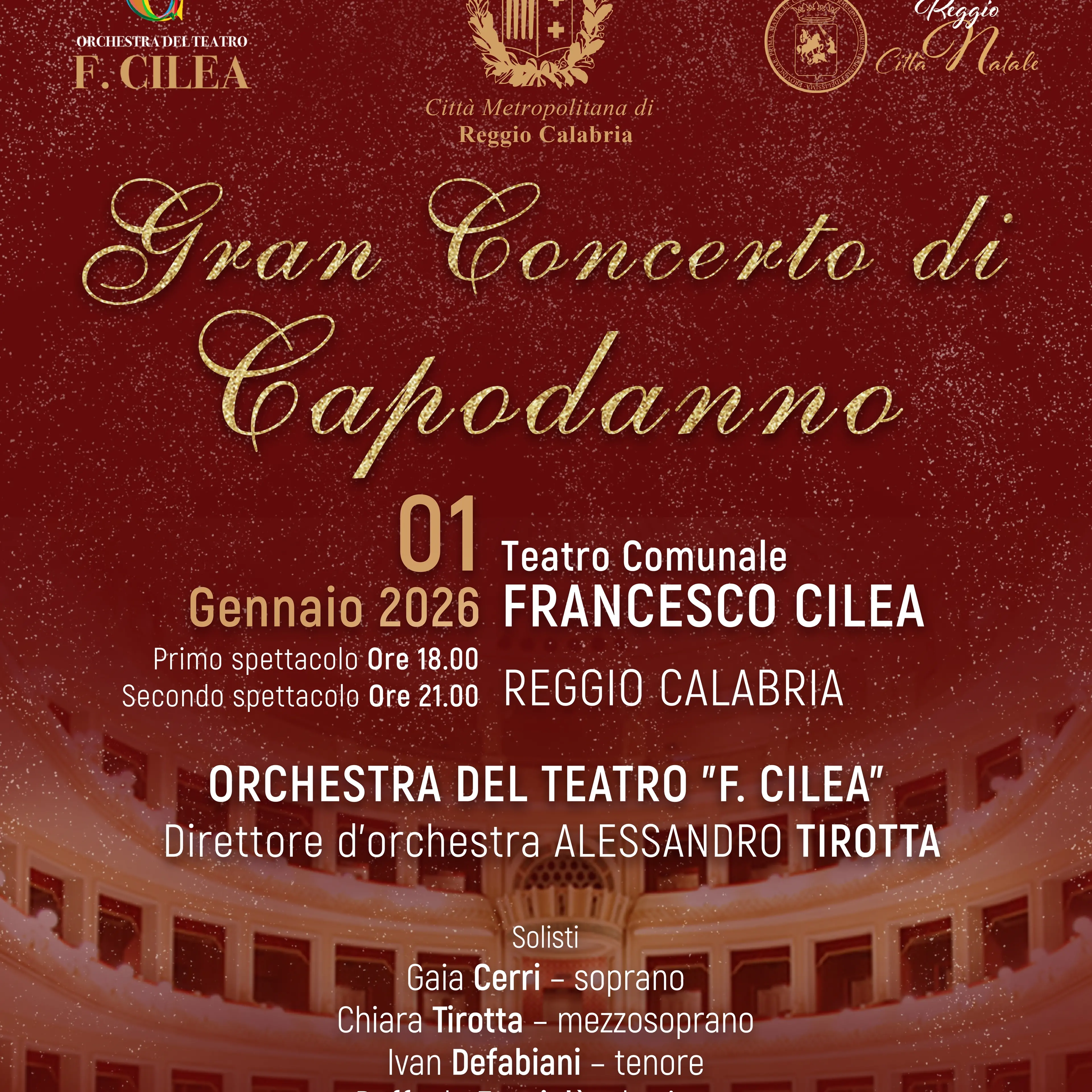 Gran Concerto di Capodanno 2026: la MetroCity\u00A0inaugura il nuovo anno al Teatro \"Francesco Cilea\"\n