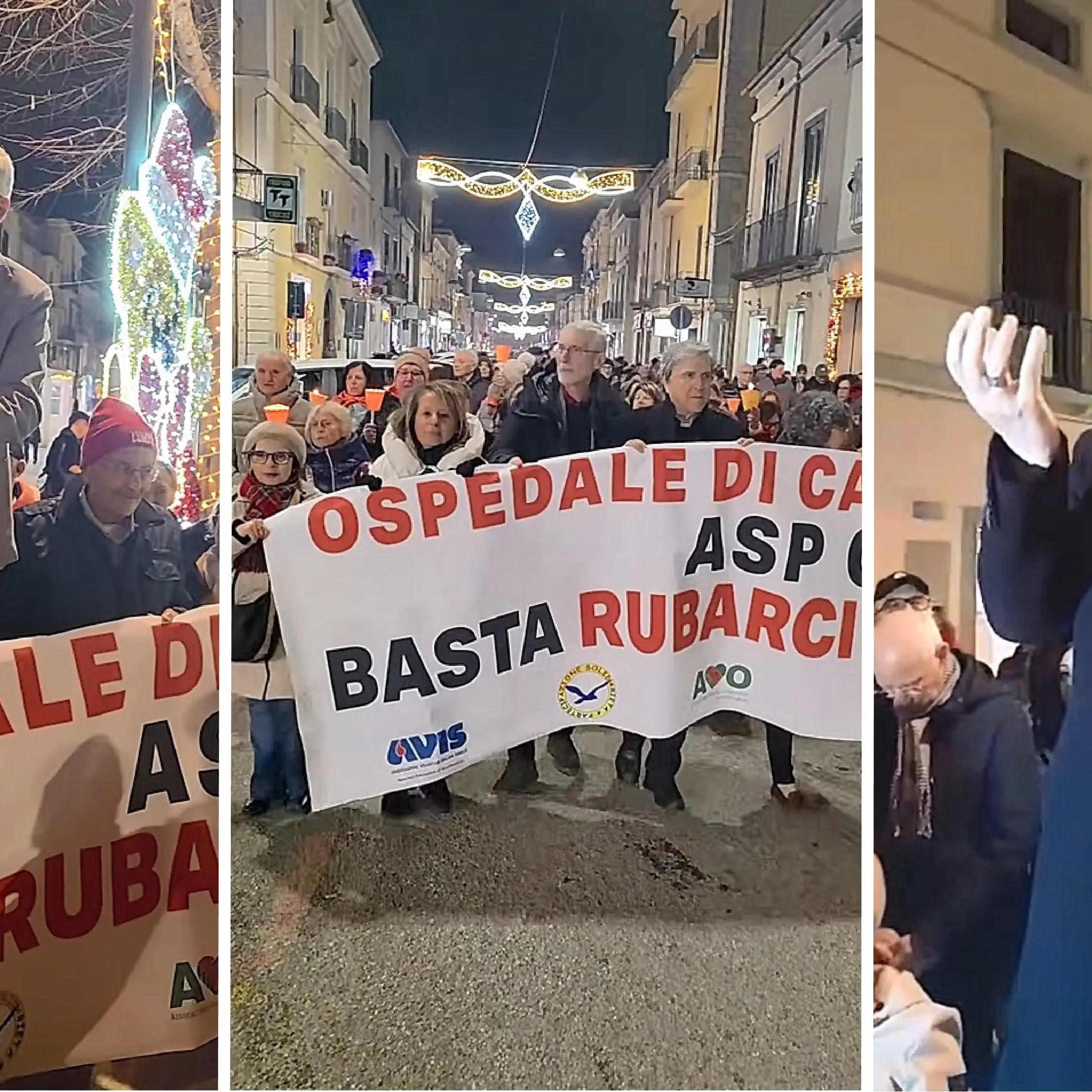 Castrovillari, fiaccolata contro il depotenziamento\u00A0dell’ospedale. Il vescovo Savino scuote le coscienze: «La salute è democrazia»\n