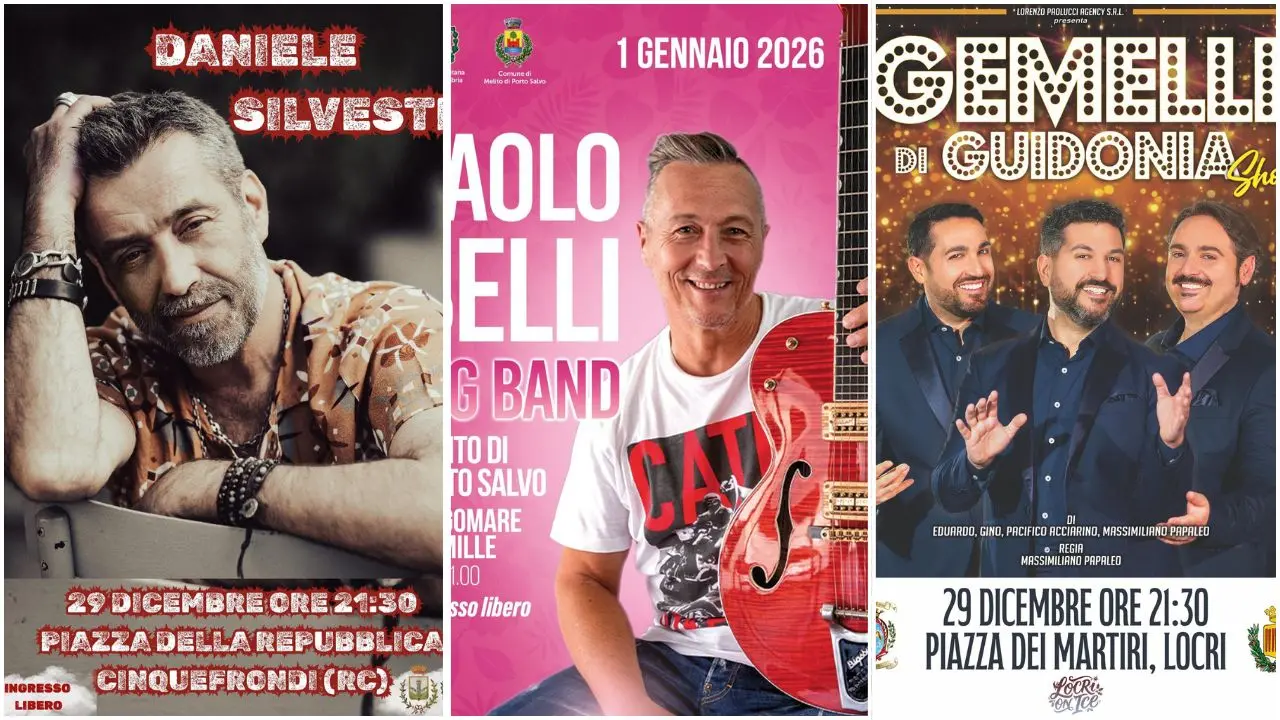 Fine anno in festa nel Reggino: tre live da non perdere con Daniele Silvestri, Paolo Belli e i Gemelli di Guidonia\n