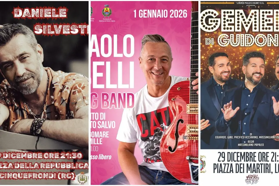 Fine anno in festa nel Reggino: tre live da non perdere con Daniele Silvestri, Paolo Belli e i Gemelli di Guidonia\n