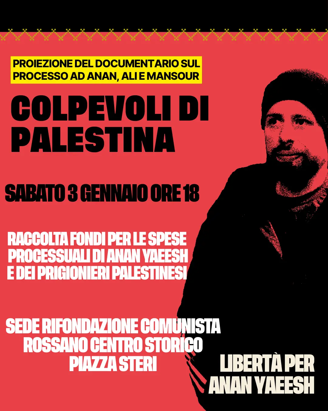 A Rossano il documentario sul processo alla resistenza palestinese\n