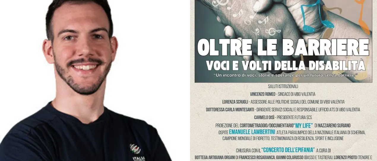 Vibo, i temi della disabilità e dell’inclusione al centro dell’evento Oltre le barriere. Ospite speciale l’atleta paralimpico Lambertini\n