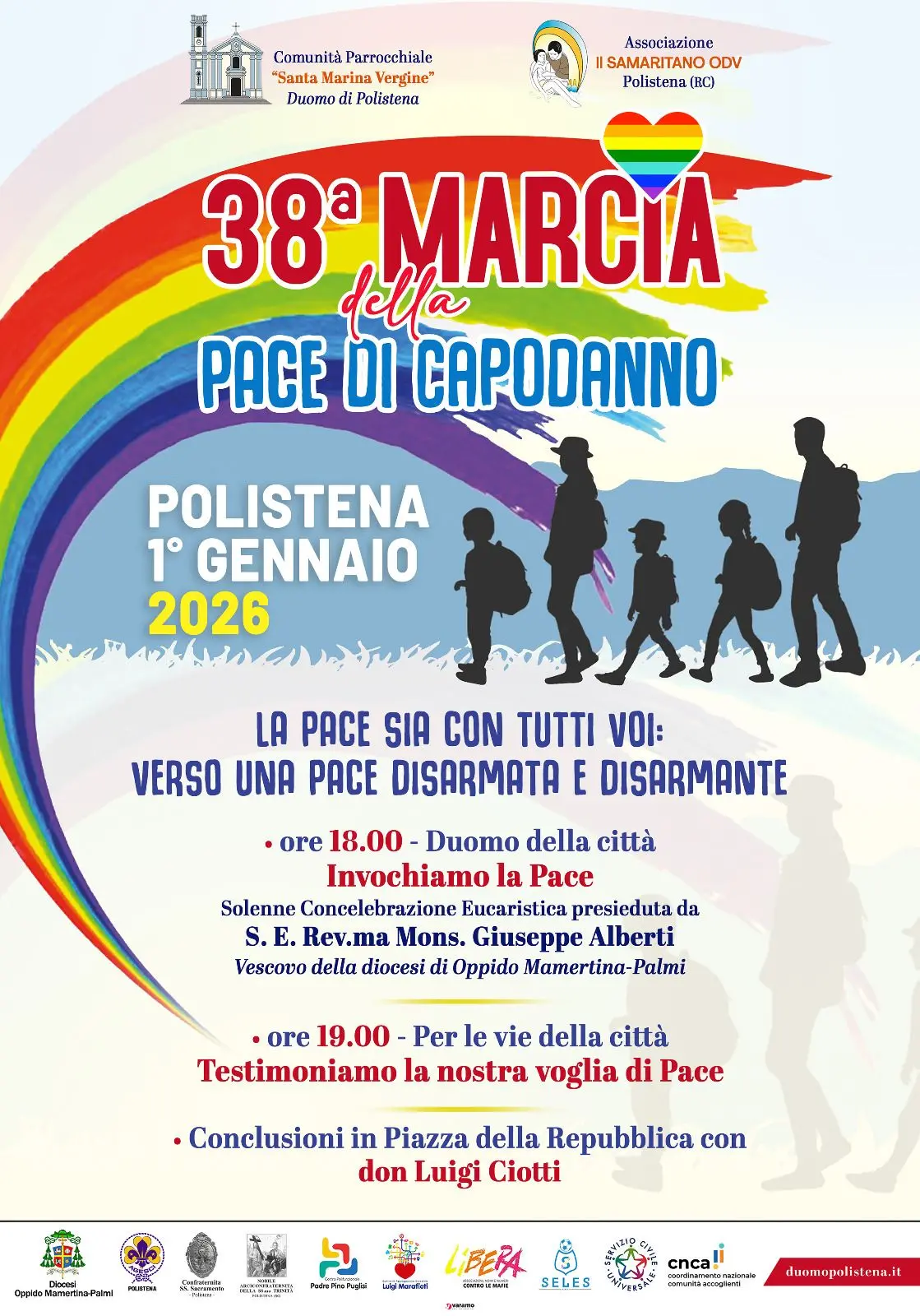 Il 1° gennaio 2026 a Polistena si terrà la 38ª Marcia della Pace di Capodanno\n