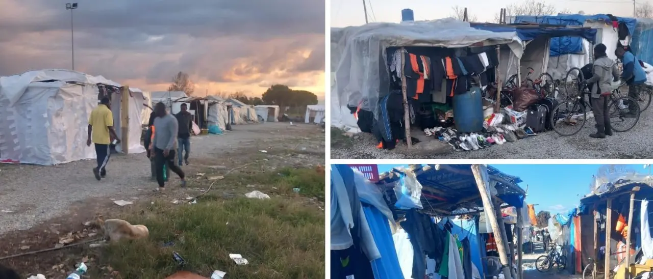 Manca la corrente alla tendopoli: «Stanno morendo di freddo». Il sindaco: «Impianto manomesso dai migranti, ma sarà riparato»\n