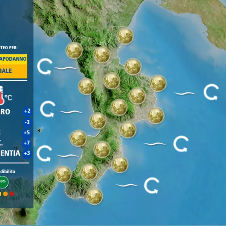 Notte di Capodanno con tanto freddo ma cieli sereni: a Vibo previsti 3 gradi, nelle Serre si andrà sottozero\n