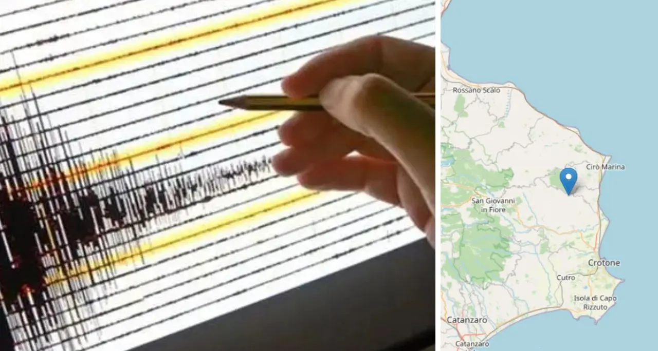 Terremoto nel Crotonese, scossa di magnitudo 3.7: epicentro a San Nicola dell’Alto\n