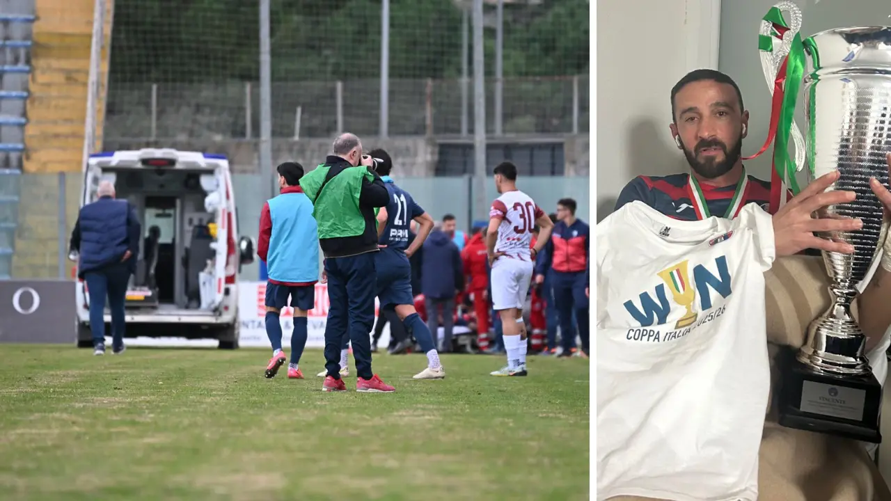 Vibo, paura alla\u00A0finale di Coppa Italia: il difensore Miceli fa gol e poi crolla in campo. Ecco come sta ora\n