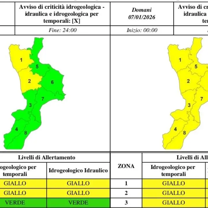 Neve in arrivo, allerta gialla in tutta la provincia di Cosenza\n